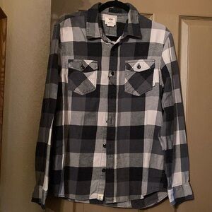 Vans Off The Wall Long Sleeve Button Down Slim Fit Mens Size L NWOT